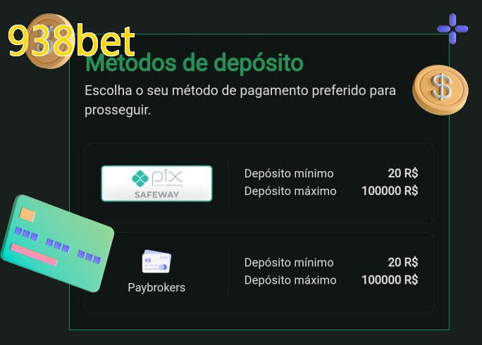 O cassino 938betbet oferece uma grande variedade de métodos de pagamento